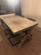 Salontafel en eettafel met 4 stoelen, Ophalen, Gebruikt, 50 tot 100 cm, Vier personen