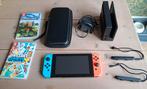 Nintendo Switch met hoesje en 2 spellen, Spelcomputers en Games, Games | Nintendo Switch, Gebruikt, Eén computer, 3 spelers of meer