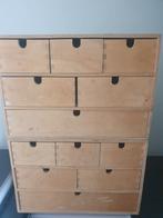 2 houten kastjes met laden, Ophalen, Gebruikt, 5 laden of meer, 50 tot 100 cm