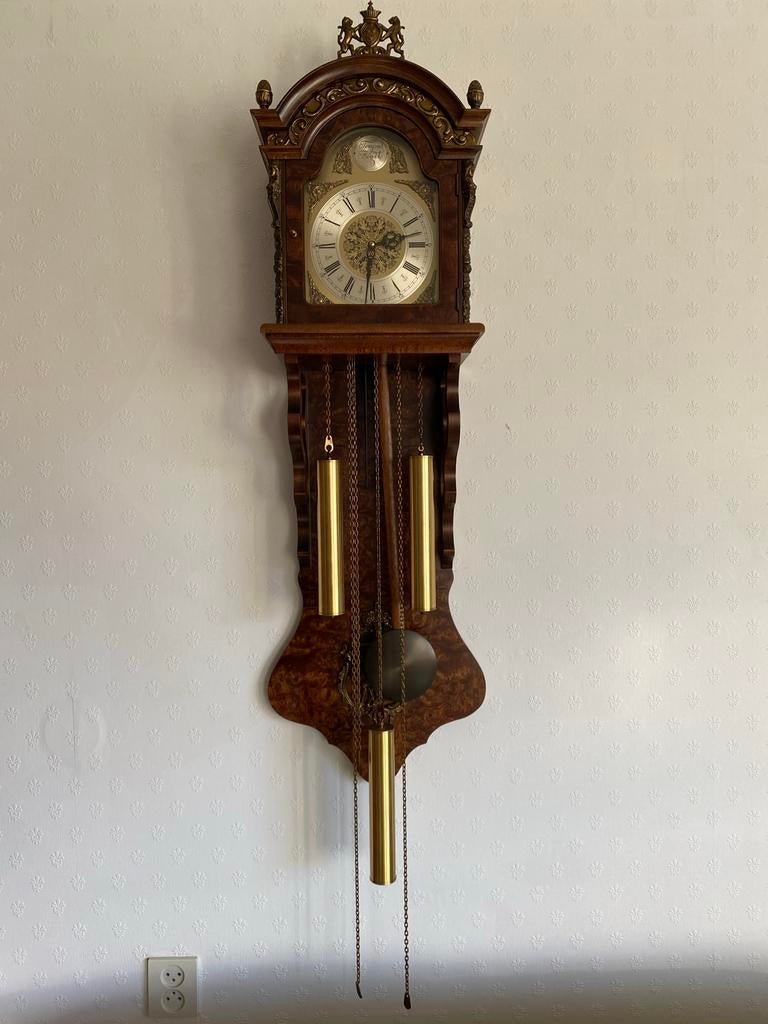 Antieke wandklok met gewichten, Ophalen of Verzenden