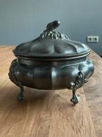 Antiek tinnen schaaltje met deksel op pootjes, Antiek en Kunst, Ophalen of Verzenden