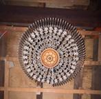 Prachtige Vintage Kroonluchter met Kristallen, Ophalen, Gebruikt, Glas