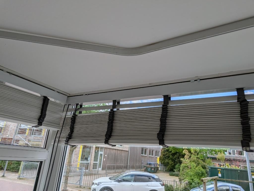 Set Jaloezieën 250x190 +2st. 60x190. Luxe PVC uitvoering, Ophalen, Wit, Zo goed als nieuw, 200 cm of meer