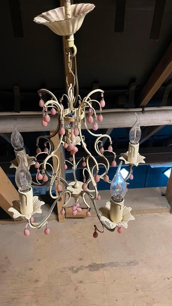 2 Vintage (Toleware) Kroonluchters, Antiek en Kunst, Antiek | Lampen, Ophalen