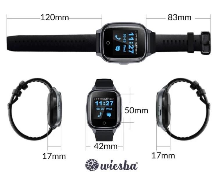 SOS Wiesba smartwatch, Hartslag, Zwart, IOS, Ophalen of Verzenden