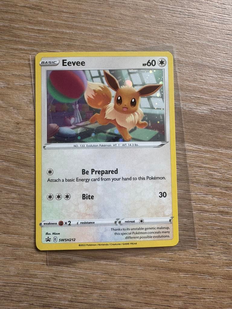 Eevee SWSH212 promo pokemonkaart, Ophalen of Verzenden, Zo goed als nieuw, Losse kaart, Foil