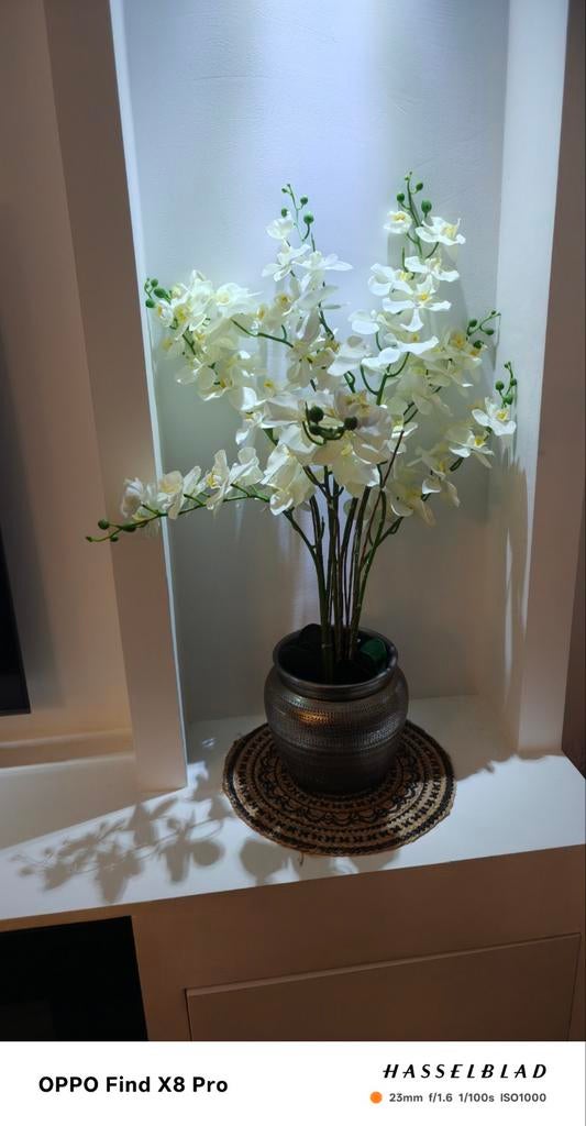 Mooie Kunststof orchideeën inclusief vaas, Ophalen of Verzenden, Zo goed als nieuw