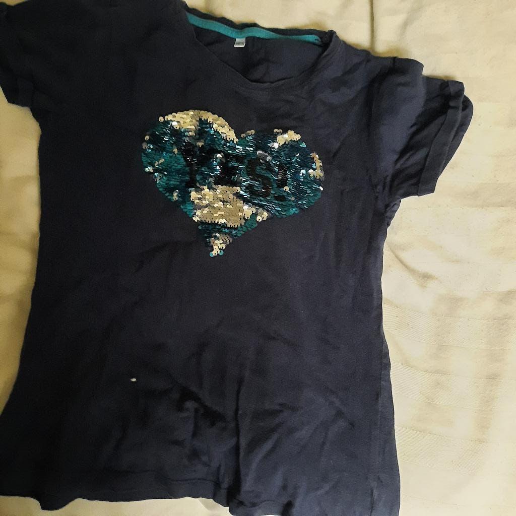 146 shirt glitter, Verzenden, Gebruikt, Meisje, Shirt of Longsleeve