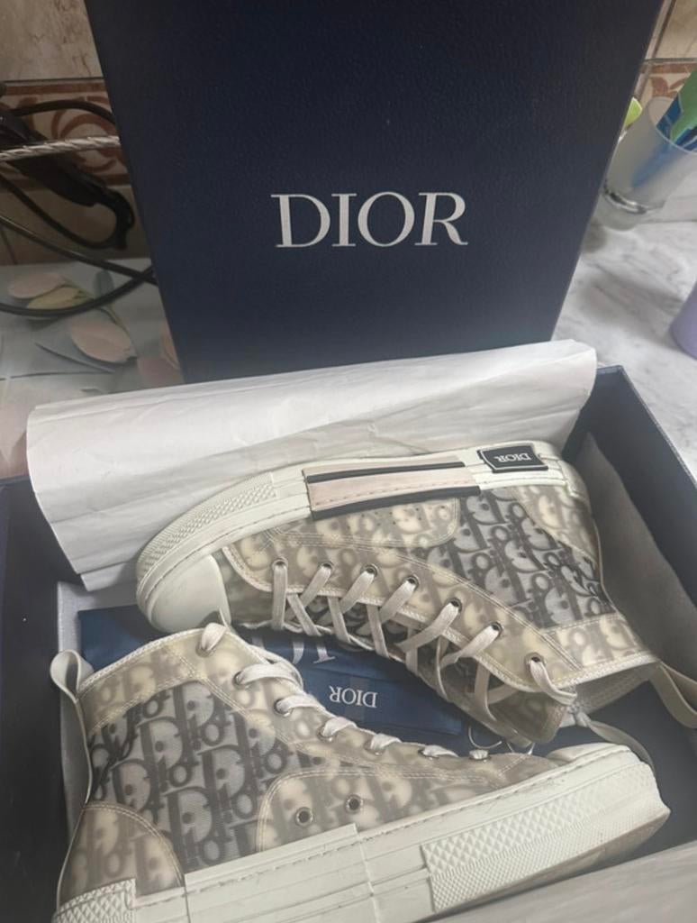 Dior B23 High-Top Sneakers - Maat 38, Kleding | Dames, Schoenen, Ophalen of Verzenden, Zo goed als nieuw, Wit, Sneakers of Gympen