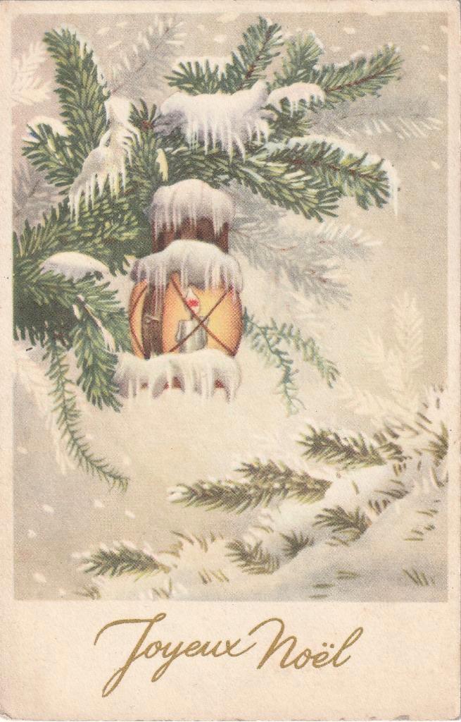 KERST SNEEUW UIT 1950 ZEER MOOIE OUDE KAART. Kl651, Verzamelen, Ansichtkaarten | Themakaarten, Gelopen, 1940 tot 1960, Feest(dag)