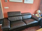 Mooie lederen bank, Ophalen, 150 tot 200 cm, Zo goed als nieuw, Rechte bank