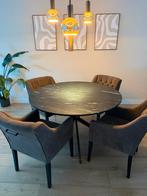 Eleonora Ronde Eettafel 'Remy' 130cm, kleur Zwart Marmer, Ophalen, Gebruikt, Rond, 100 tot 150 cm