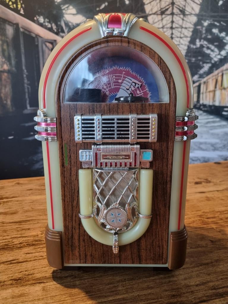 Mini Wurlitzer Jukebox Decoratie - Retro Stijl, Verzamelen, Automaten | Jukeboxen, Ophalen of Verzenden, Zo goed als nieuw, 1970 tot heden