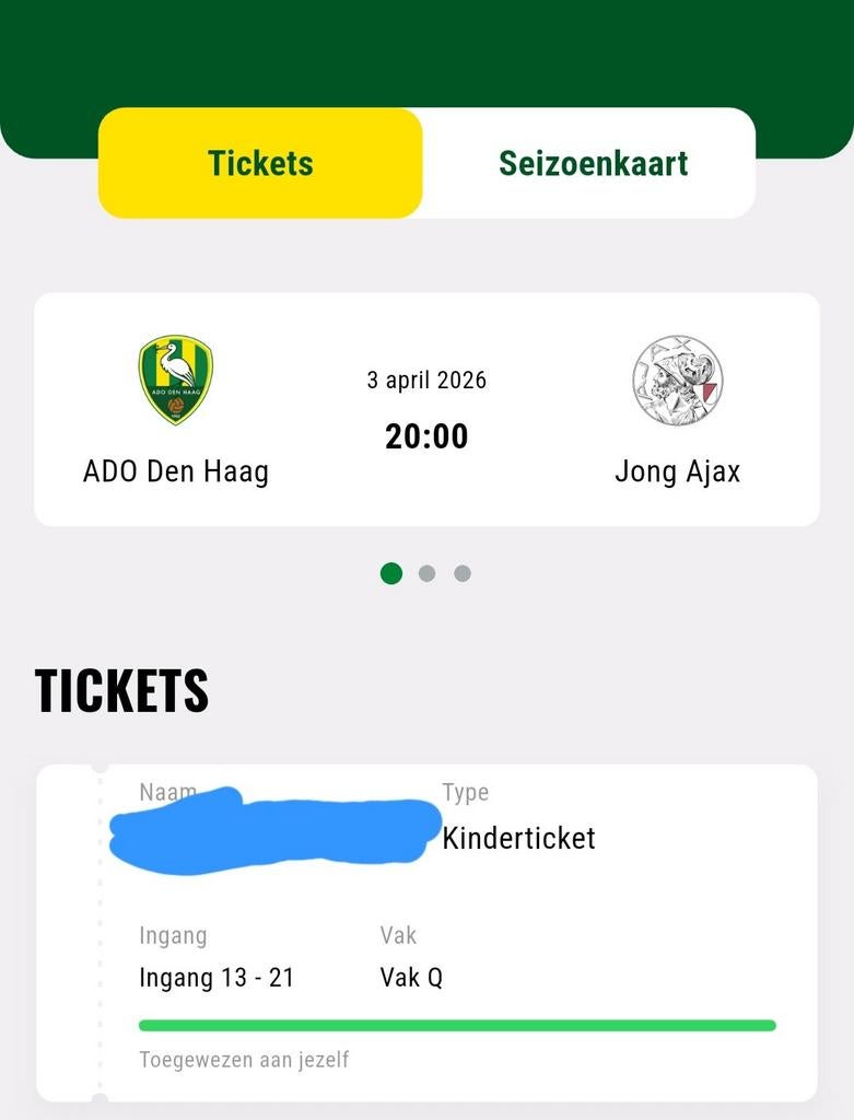 Ticket Te Koop! ADO Den Haag vs Jong Utrecht