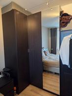 IKEA PAX Hoekkast Zwart/Bruin met spiegeldeur, Ophalen, Gebruikt, 100 tot 150 cm, Modern, Functioneel