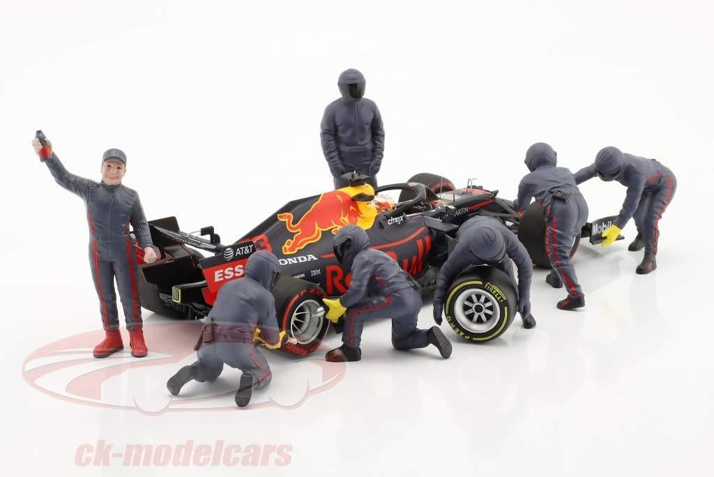 SALE :Diorama pitcrew set blauw max verstappen, Ophalen of Verzenden, Nieuw, MiniChamps
