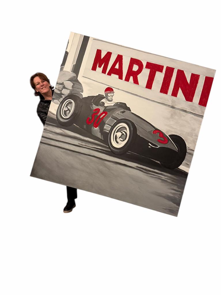 XL Geschilderde Canvas Martini Racing (160 x 160 cm), Verzamelen, Merken en Reclamevoorwerpen, Ophalen, Zo goed als nieuw, Reclamebord