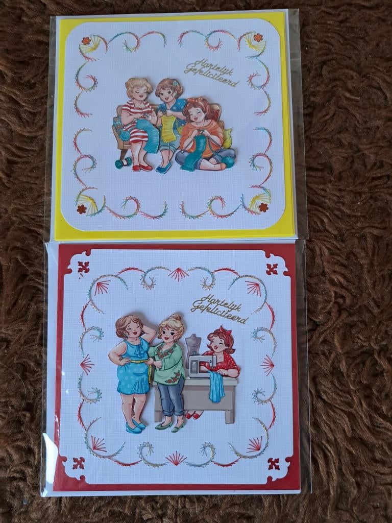 Mooie geborduurde kaarten, Ophalen of Verzenden, Overige thema's