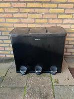 3-vak prullenbak, Ophalen, Gebruikt, Met pedaal, 40 liter of meer