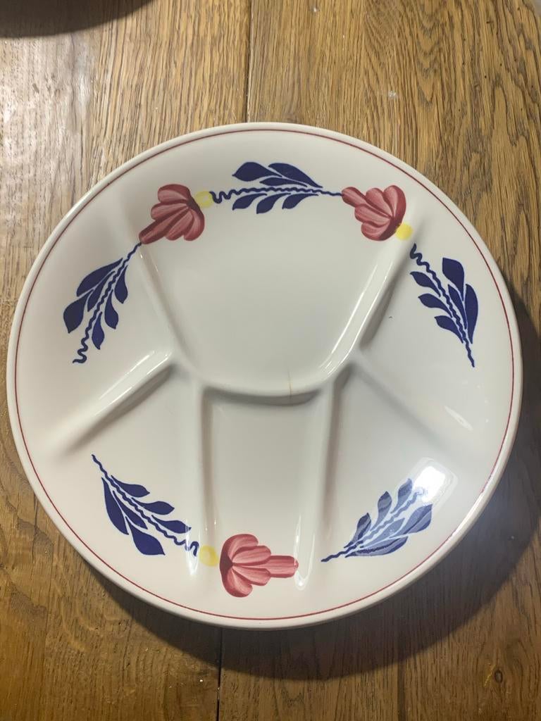 Boerenbont Fondueborden van Boch Maastricht, Antiek en Kunst, Ophalen of Verzenden