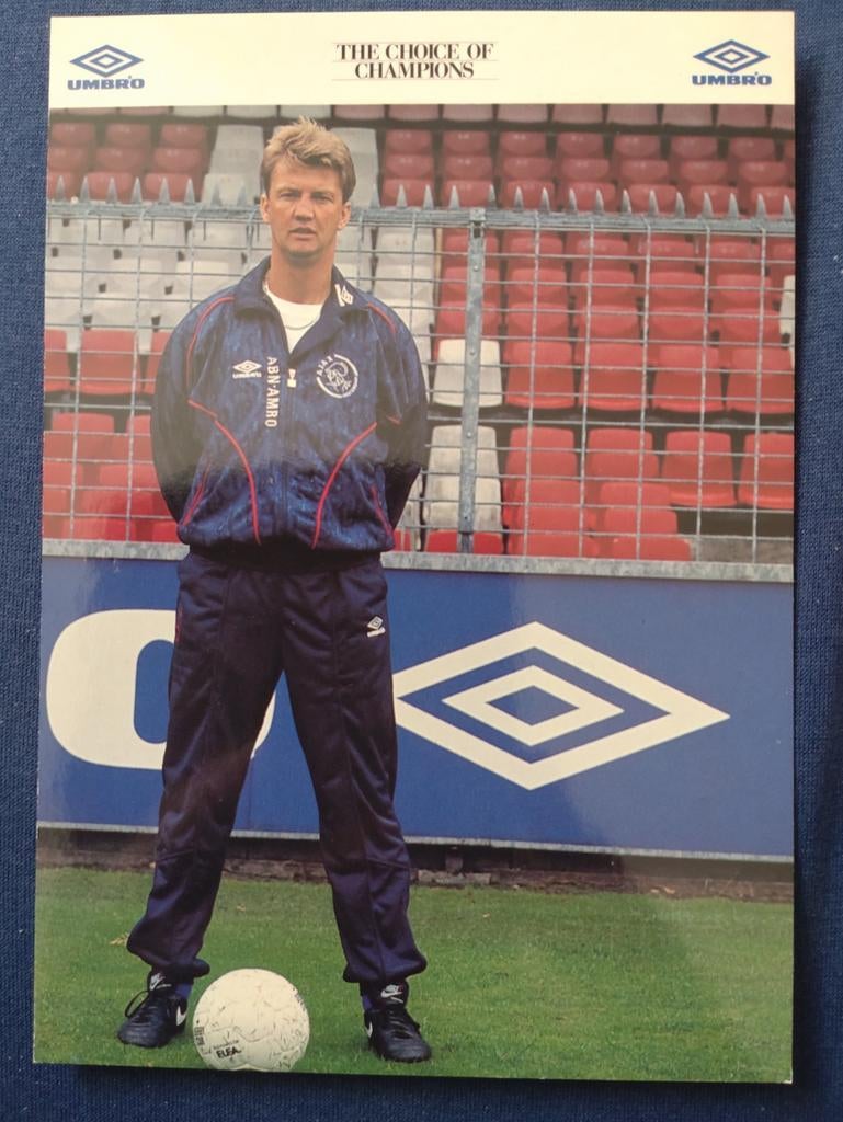 Louis van Gaal Ajax spelerskaart., Verzenden, Zo goed als nieuw, Ajax, Spelerskaart