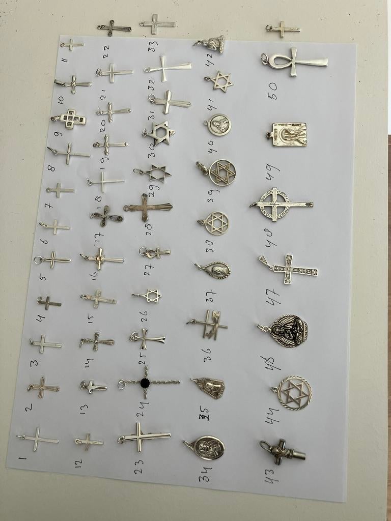 Diverse zilveren kruisjes, Ophalen of Verzenden, Zo goed als nieuw, Zilver