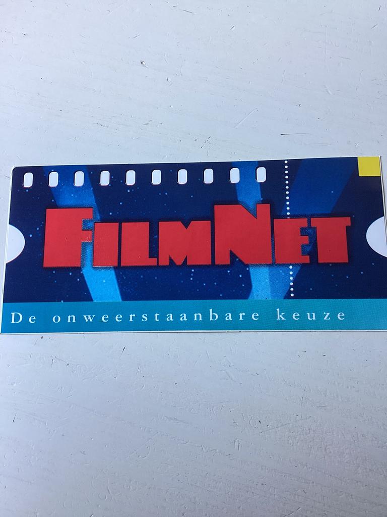 Sticker Filmnet, Verzenden, Zo goed als nieuw, Film, Tv of Omroep