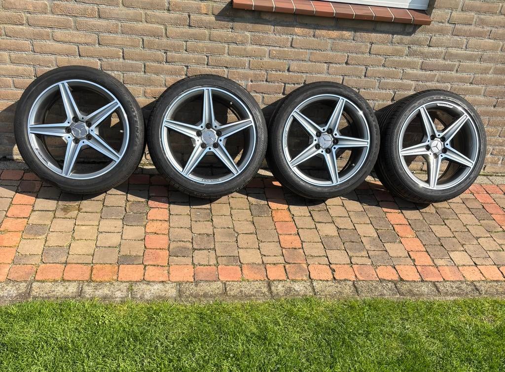 Originele Mercedes AMG C-klasse W205 18inch breedset, Ophalen, 18 inch, Banden en Velgen, Zomerbanden