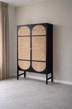 HK Living Retro webbing/rotan kast - Zwart, 200x125x50 cm, Huis en Inrichting, Ophalen, 100 tot 150 cm, 200 cm of meer, Zo goed als nieuw