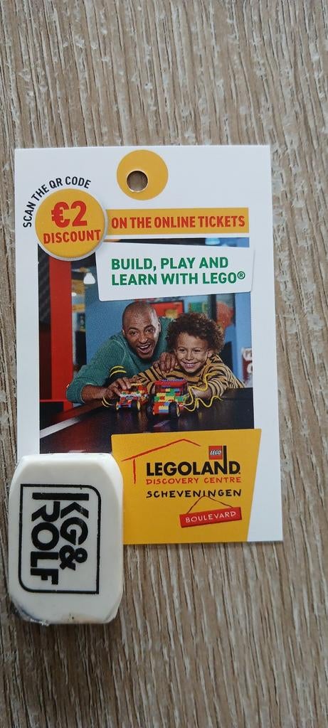 2 euro korting online tickets legoland Scheveningen, Tickets en Kaartjes, Drie personen of meer, Kortingskaart