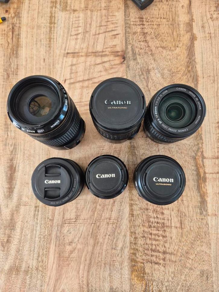 6 Canon lenzen, Audio, Tv en Foto, Fotografie | Lenzen en Objectieven, Macrolens, Ophalen of Verzenden