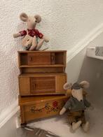 Vintage retro poppenhuis houten meubels kastje bankje 60s, Ophalen of Verzenden, Gebruikt, Gebruiksvoorwerp