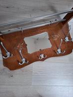 Oude houten kapstok met spiegel, Huis en Inrichting, Woonaccessoires | Kapstokken, Gebruikt, Minder dan 100 cm, Hout, Ophalen