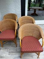 4 Rieten stoelen GRATIS, Ophalen, Gebruikt, Bruin, Riet of Rotan