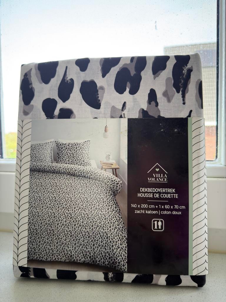 Dekbedovertrek 1 persoons met panterprint, Kinderen en Baby's, Kinderkamer | Beddengoed, Nieuw, Dekbedovertrek, Zwart, Jongetje of Meisje