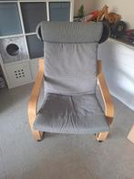 IKEA Poäng fauteuil met voetenbank - Grijs, Huis en Inrichting, Ophalen, Gebruikt, Modern, Scandinavisch, 75 tot 100 cm
