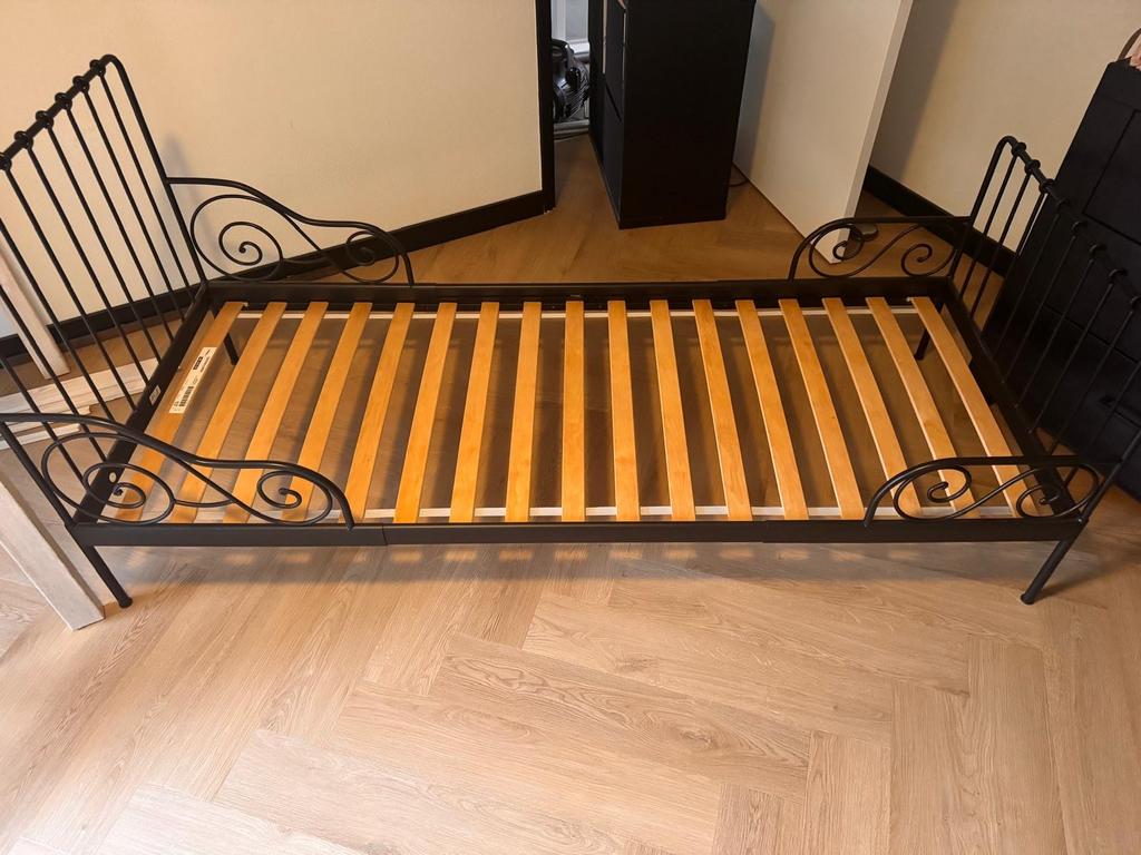 IKEA Hemnes meegroeibed - Gebruikt, prima staat, Eenpersoons, Zwart, Ophalen of Verzenden, 80 cm