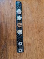 Zwart leren armband van Ona Clix met 4 clix er op, Ophalen of Verzenden, Zo goed als nieuw, Zwart, Leer