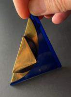 Grote druehoek broche, Overige materialen, Gebruikt, Blauw, Ophalen of Verzenden