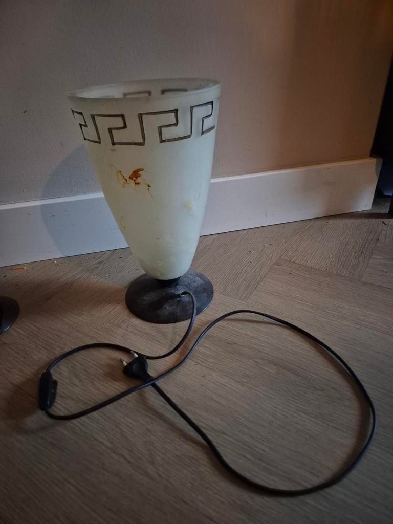 Tafellamp met Grieks patroon, Ophalen of Verzenden