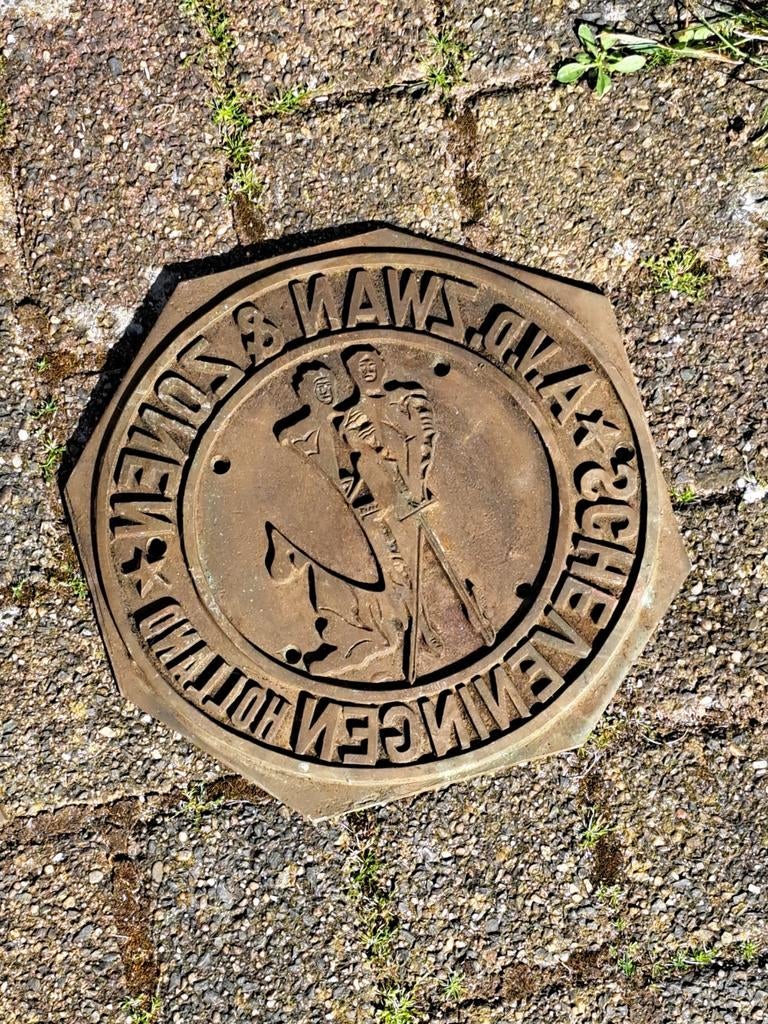 Uniek Antiek Bronzen Plaquette 'Wawa & Scheveningen', Ophalen of Verzenden