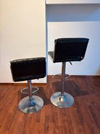 Set van 4 zwarte retro stijl barkrukken, Ophalen, In hoogte verstelbaar, 60 tot 90 cm, Zo goed als nieuw