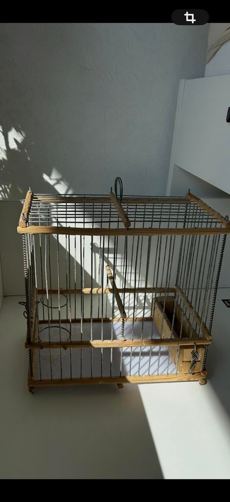 Klein zang kooi, Dieren en Toebehoren, Vogels | Hokken en Kooien, Ophalen of Verzenden, Zo goed als nieuw, Hout, Vogelkooi