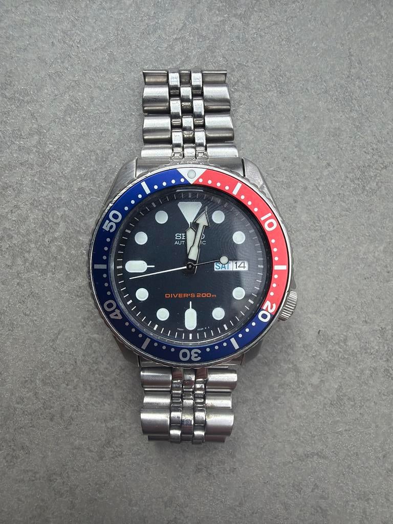 Seiko SKX009 heren horloge, Gebruikt, Staal, Polshorloge, Ophalen of Verzenden