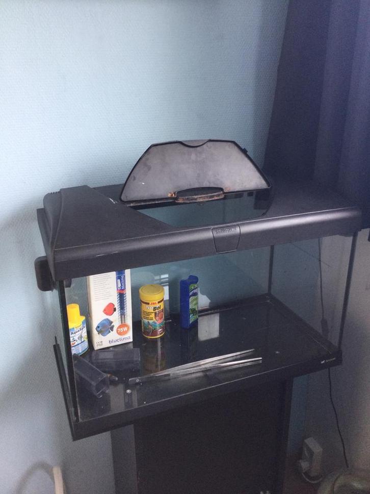 Aquarium met meubel en toebehoren, Dieren en Toebehoren, Vissen | Aquaria en Toebehoren, Gebruikt, Leeg aquarium, Ophalen