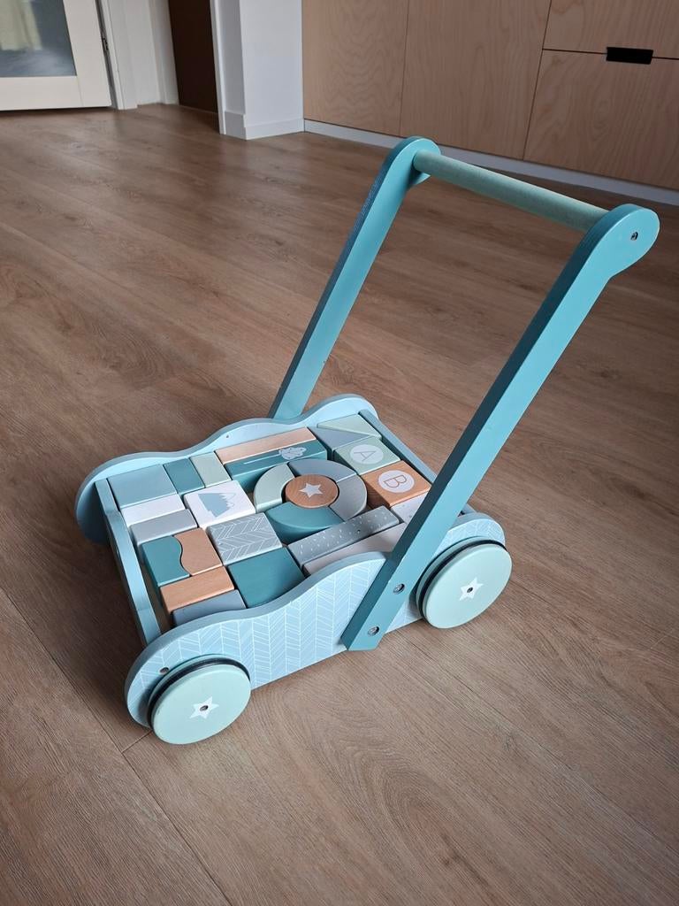 Little Dutch blokkenkar / loopwagen met blokken (hout), Ophalen, Gebruikt