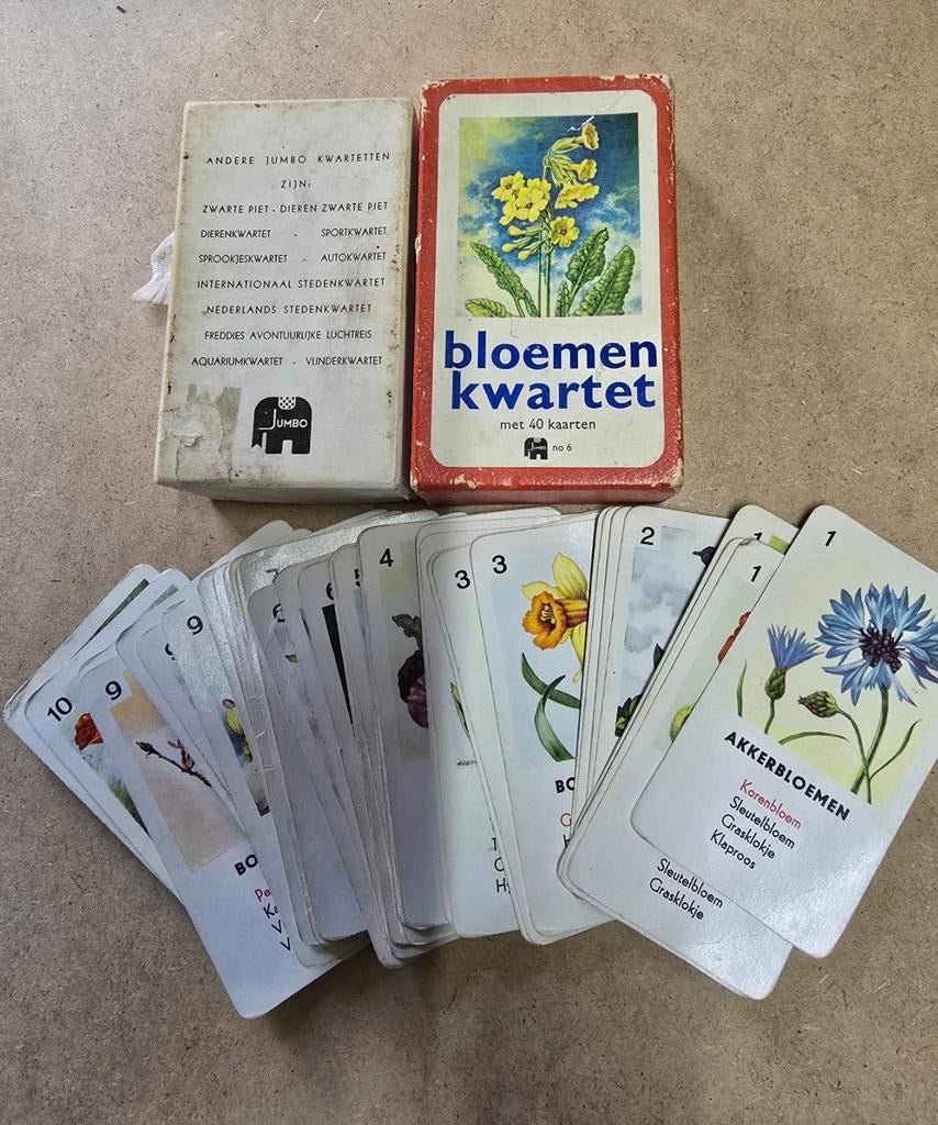 Bloemen kwartet, Verzamelen, Speelkaarten, Jokers en Kwartetten, Ophalen of Verzenden, Kwartet(ten)