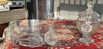 Prachtige Glazen Punch Bowl Set met Kopjes en Lepel, Antiek en Kunst, Ophalen of Verzenden
