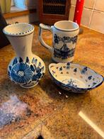 Delfts Blauw set: vaas, bierpul, schaaltje, Ophalen of Verzenden