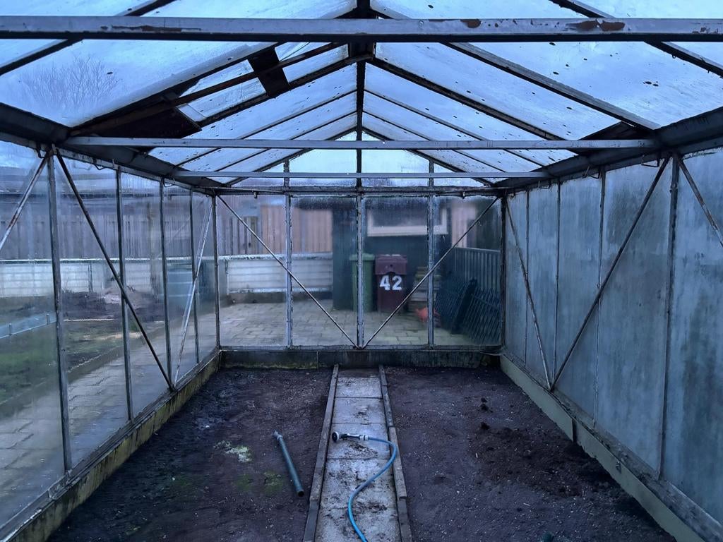 Kas 3 bij 6 meter, Tuin en Terras, Ophalen, Glas, Gebruikt, Aluminium